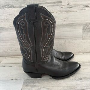 Ariat Women’s Size 7.5B Round Toe Heritage Western Boots In Black Pull On